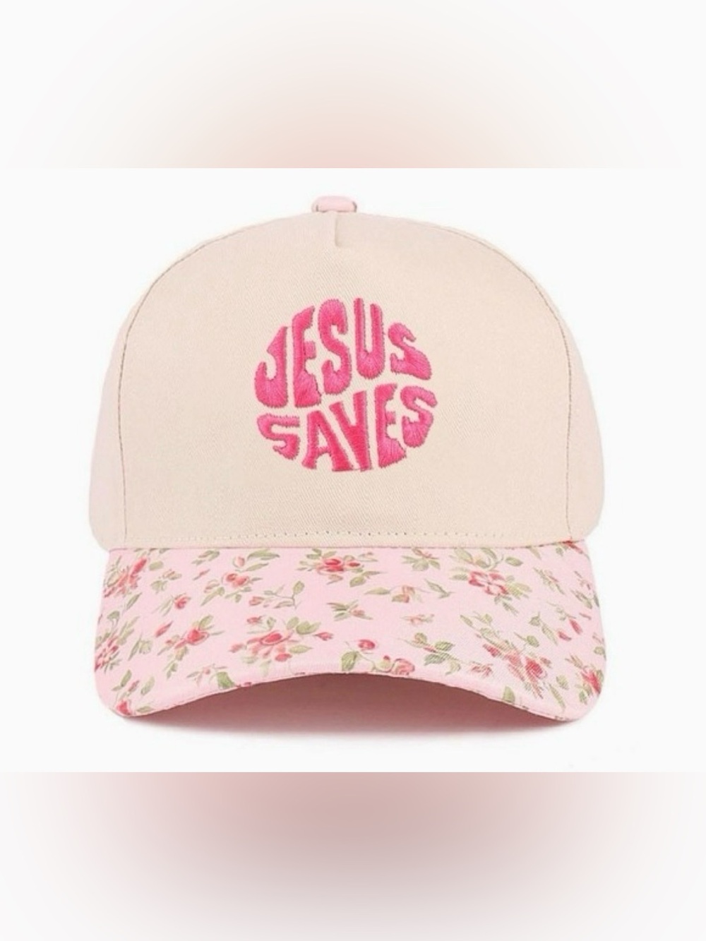Jesus Saves Floral Brim Christian
Hat - Faith Embroidered Cap